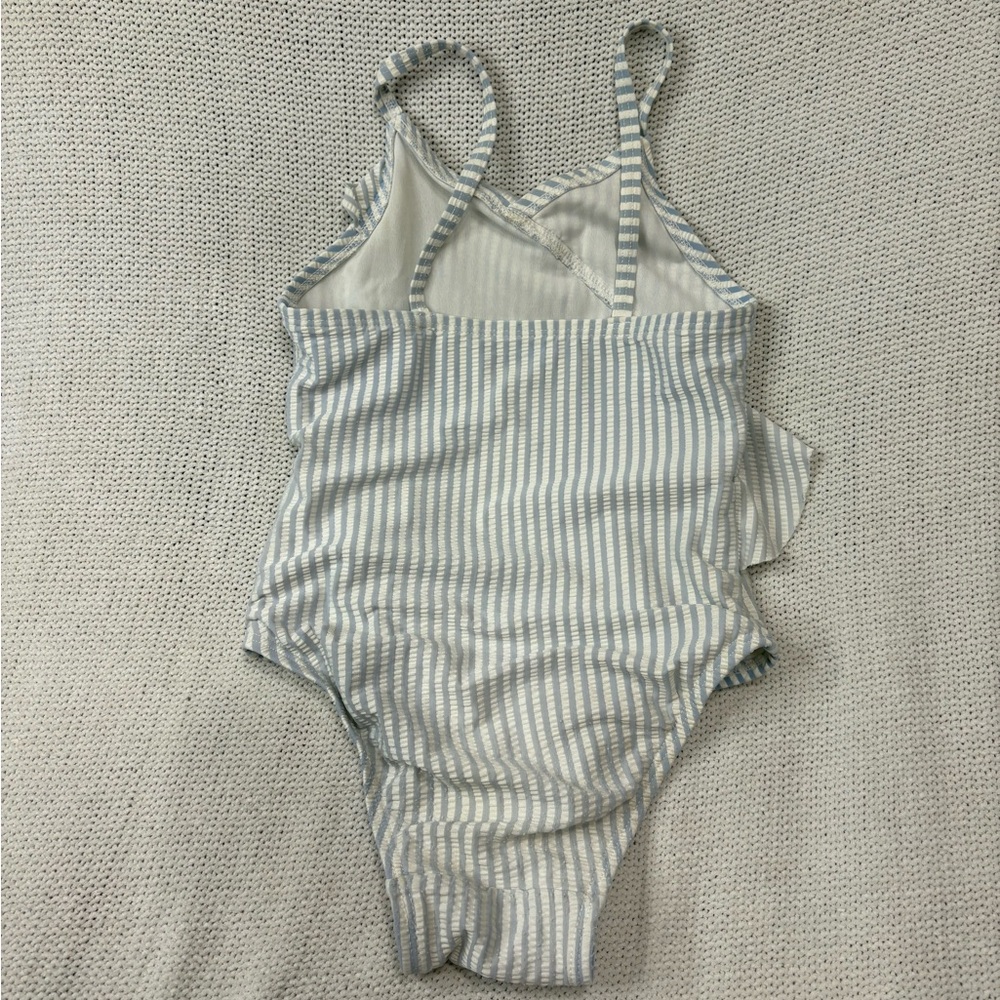 Ruffle Butts Striped Blue and White Swimsuit Top and Old Navy One Piece - Picture 8 of 8